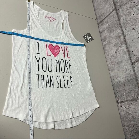 𝅺🆕 PJ Salvage I love You More Than Sleep Tank in Ivory - Picture 8 of 8